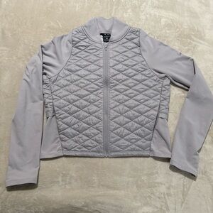 Nike Light Gray Quilted Bomber Jacket - Women's